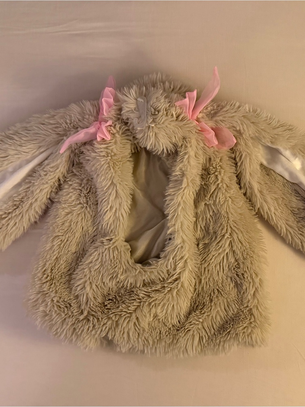 Brown bunny faux fur hat with Pink Bow Details